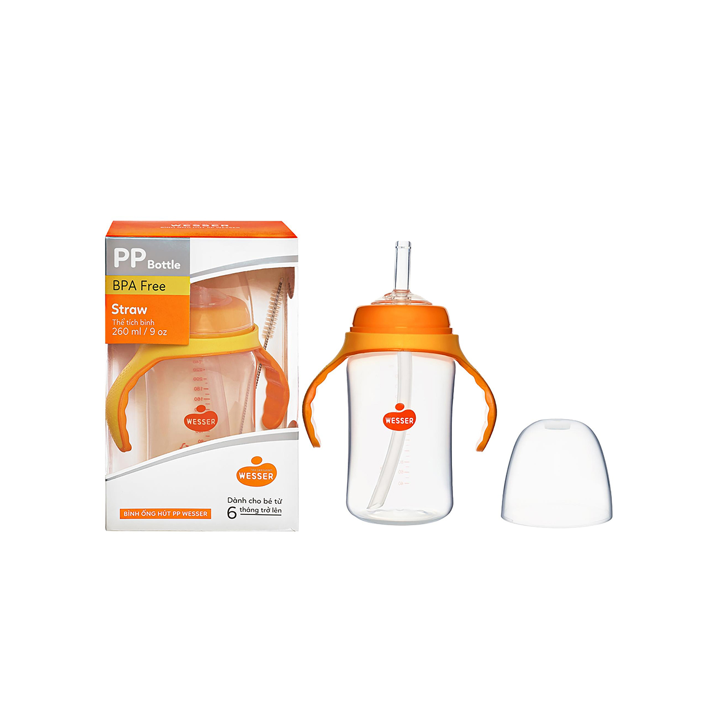 Bình ống hút PP Wesser 260ml