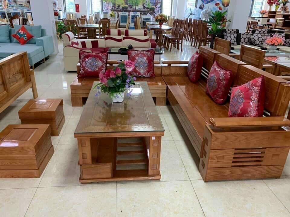 Bộ bàn ghế sofa góc phòng khách sang trọng