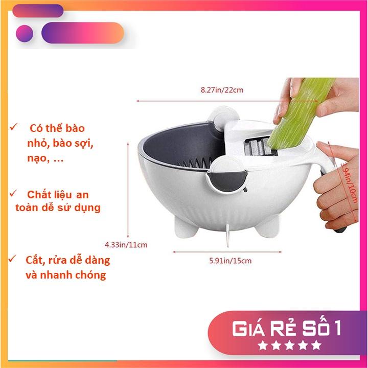 Dụng cụ bào cắt gọt rau củ quả đa năng kèm rổ 9in1