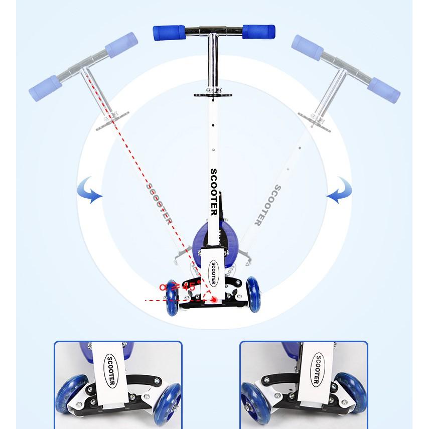 Xe trượt Scooter cho bé từ 3 tuổi , Xe lướt ván 3 bánh gấp gọn nhiều màu thích hợp đi du lịch dã ngoại