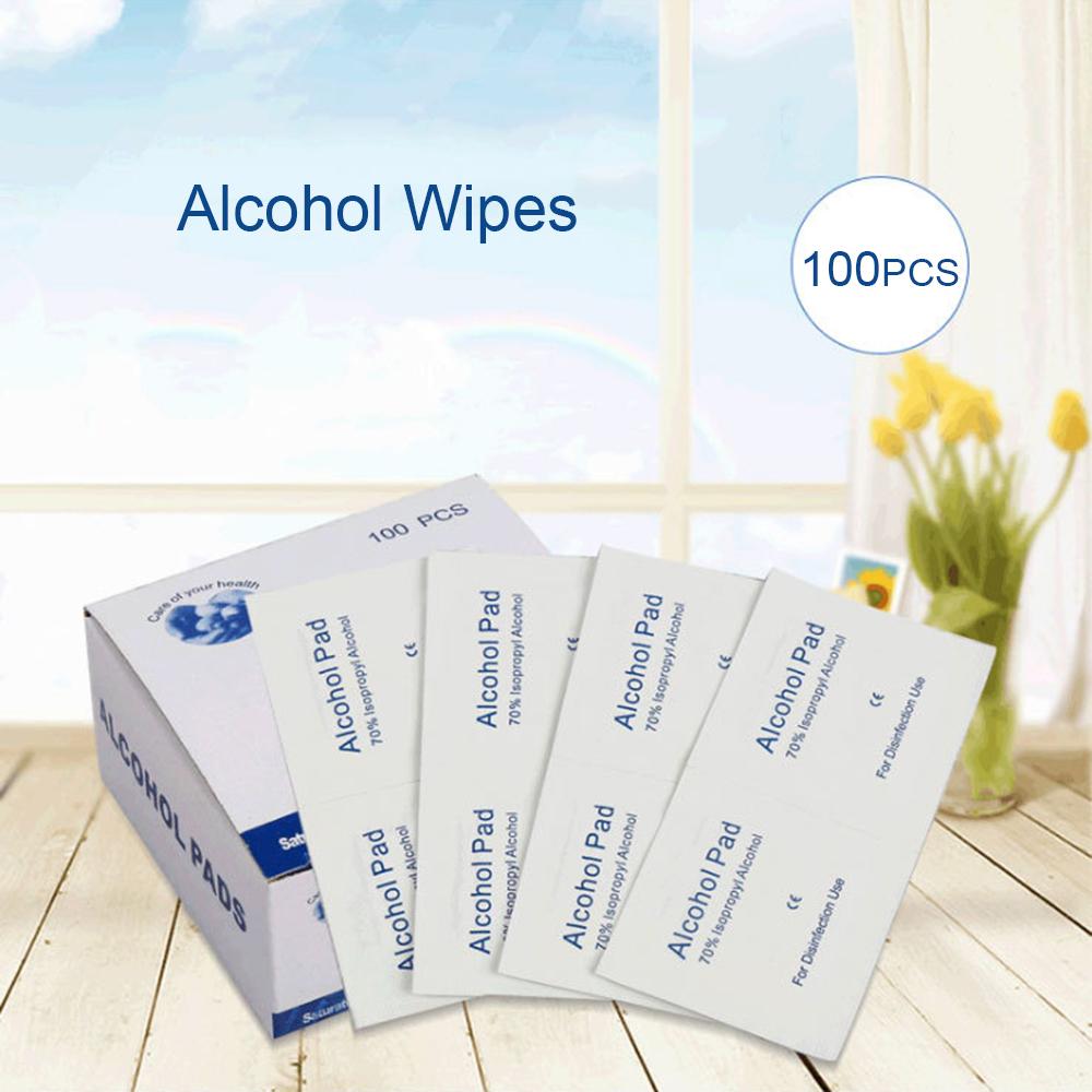 Hộp 100 miếng bông tẩm cồn vệ sinh vật dụng cá nhân tiện lợi