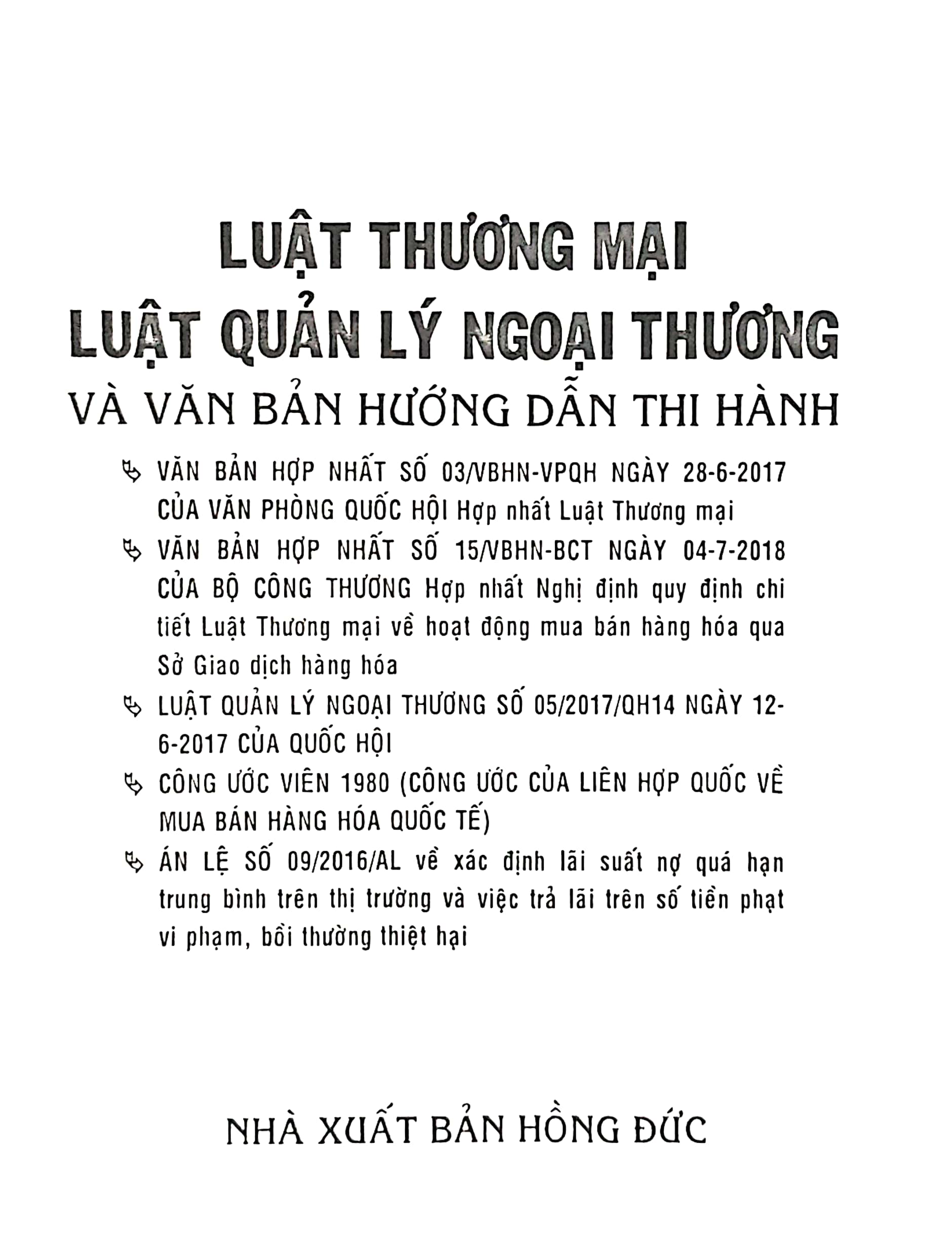 Luật thương mại - Luật quản lý ngoại thương và văn bản hướng dẫn thi hành