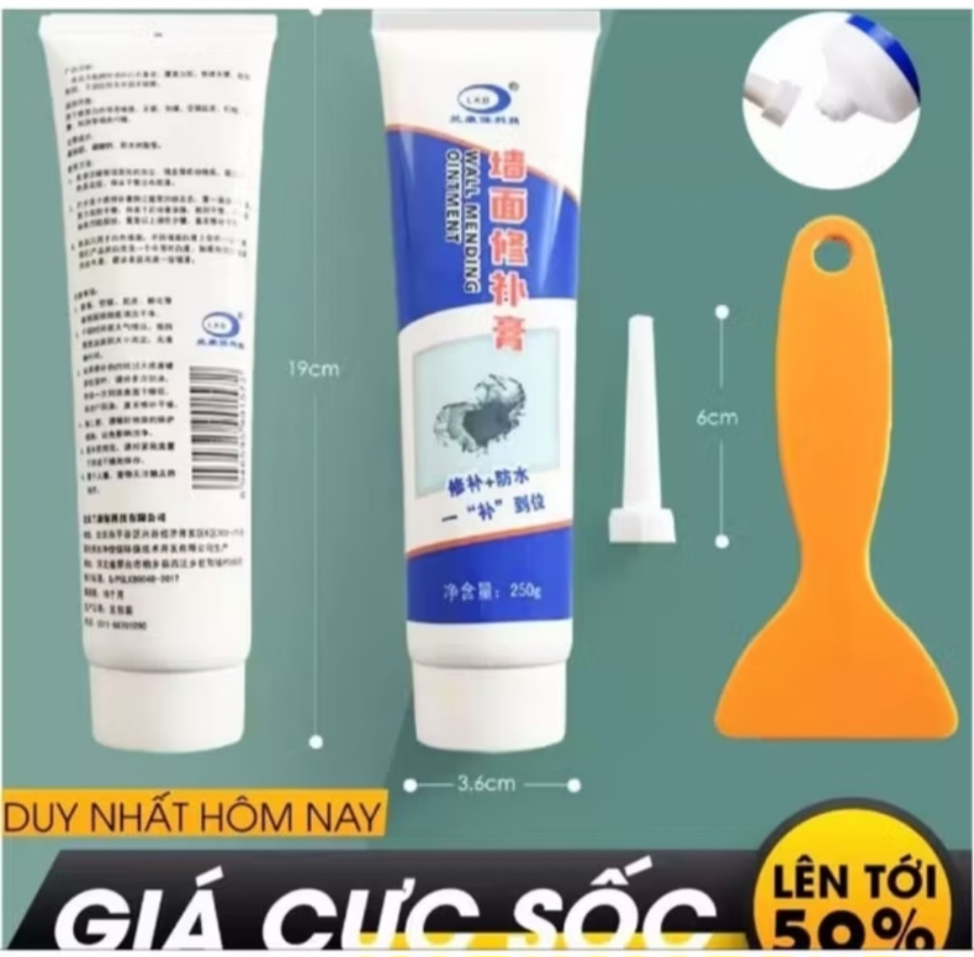 1 LỌ KEO VÁ CÁC VẾT NỨT VỠ THỦNG Ở TƯỜNG NHÀ TRẦN NHÀ CAO CẤP LOẠI 250G