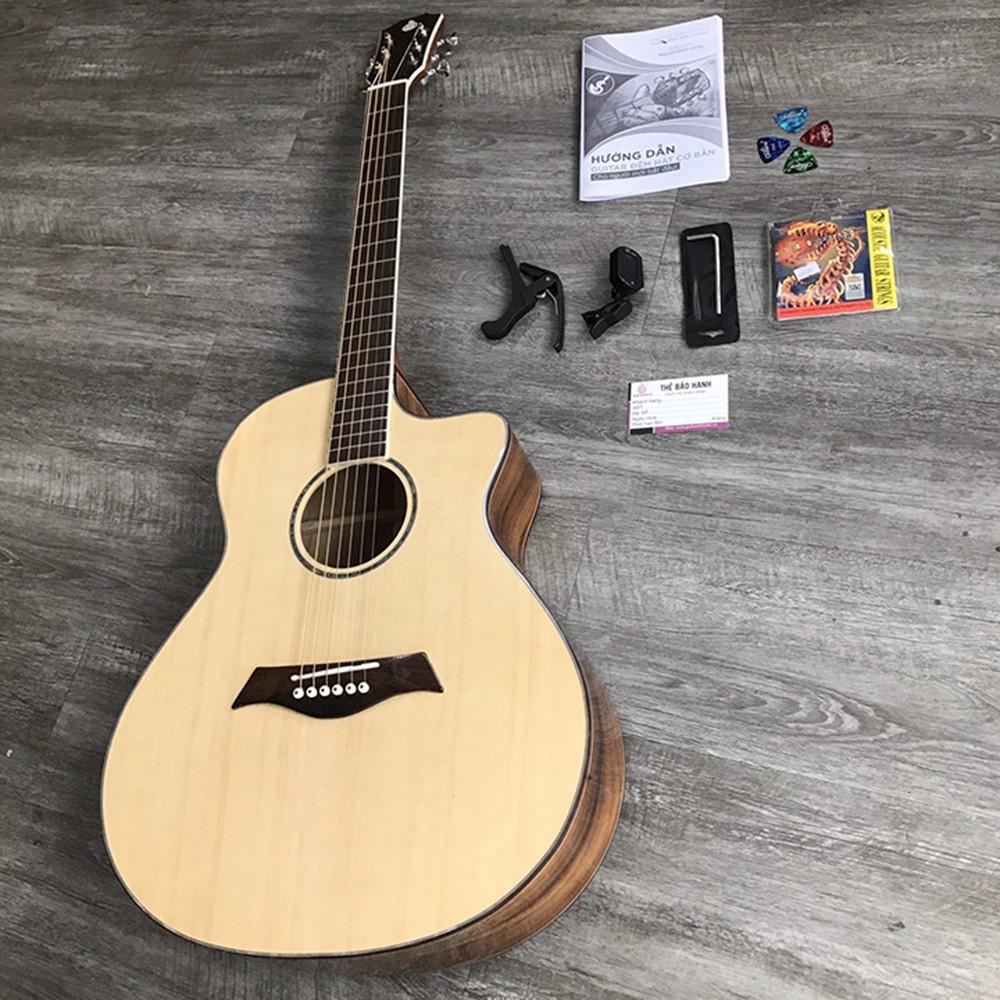 Đàn guitar SVA5 gỗ điệp - có ty chống cong - tặng full phụ kiện