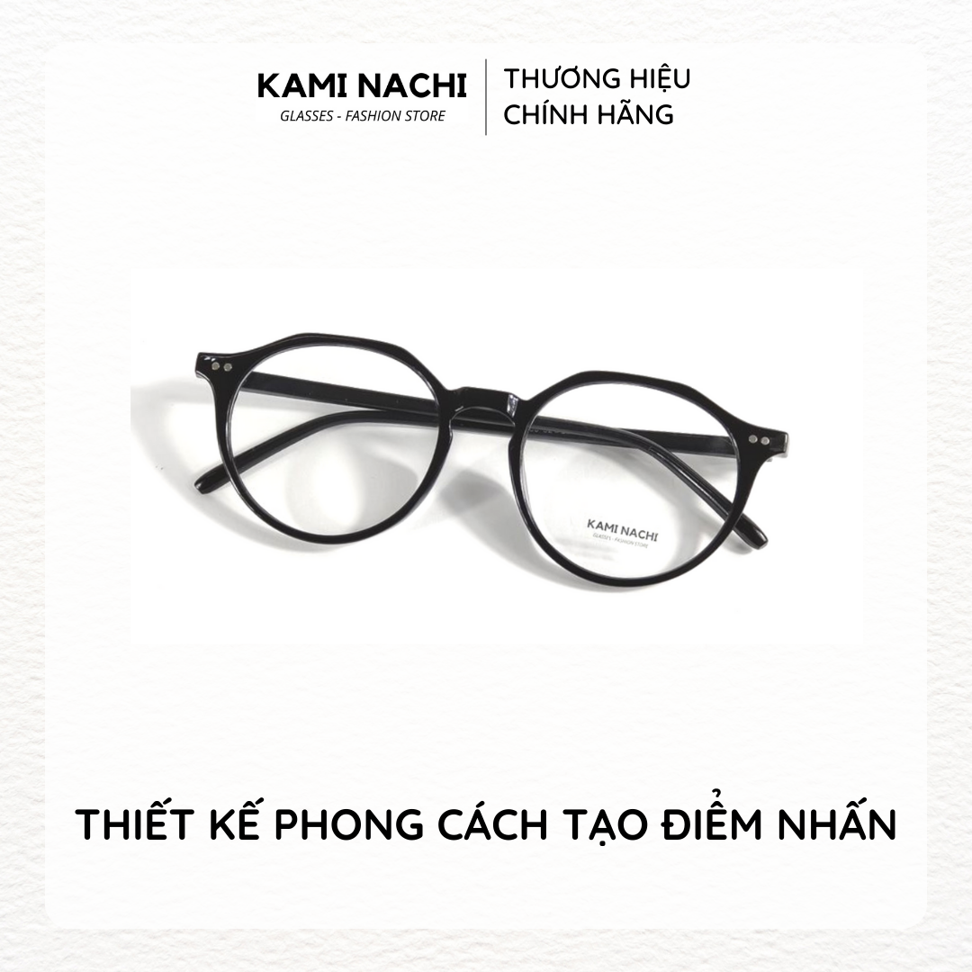 Gọng kính nhựa dáng lục giác KAMI NACHI phong cách Âu Mỹ Z3366