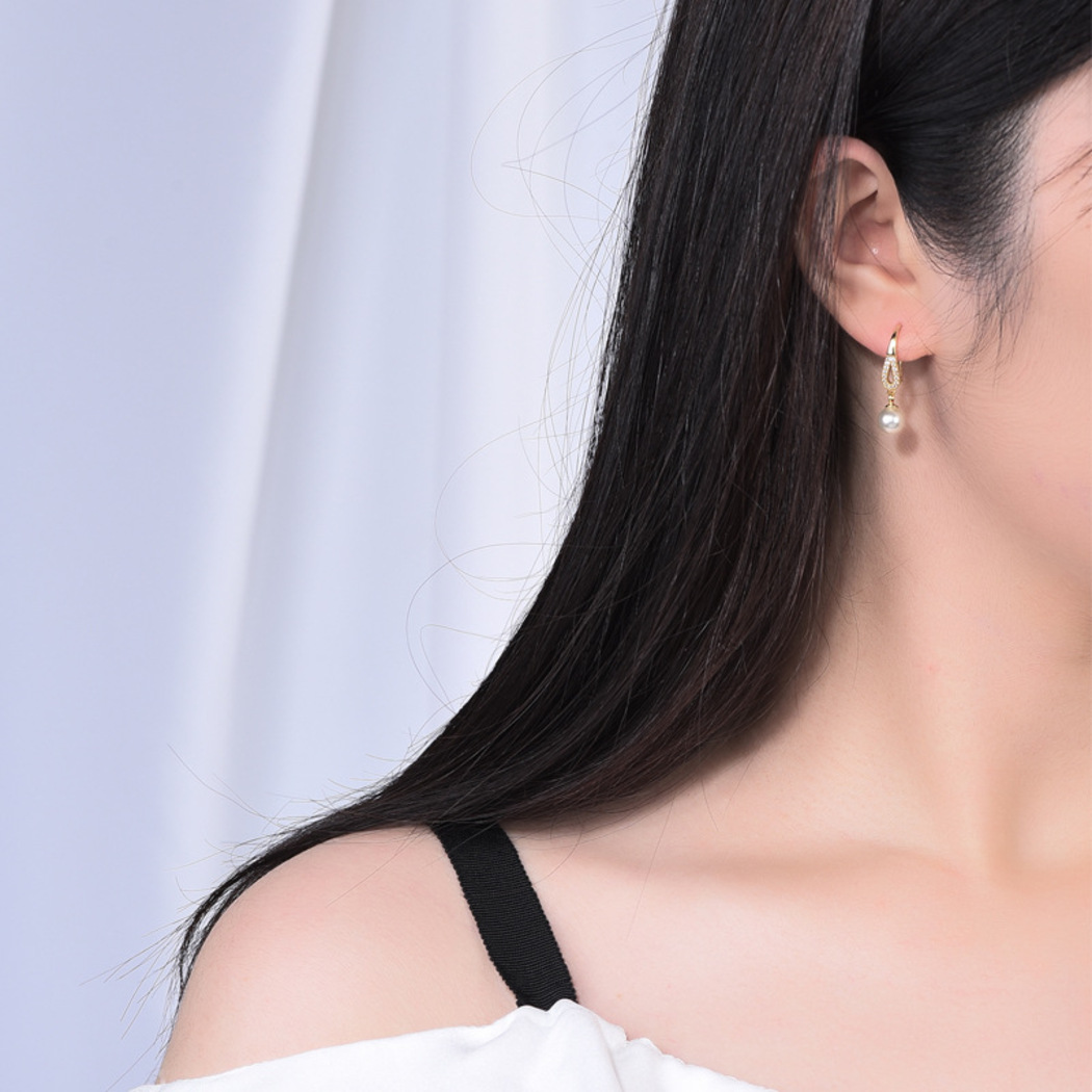 Bông Tai Ngọc Trai Nước Ngọt Thiên Nhiên Cao Cấp - Hạc Trắng - Trang Sức Cô Tấm - FlamingoPearl - CTJ0209