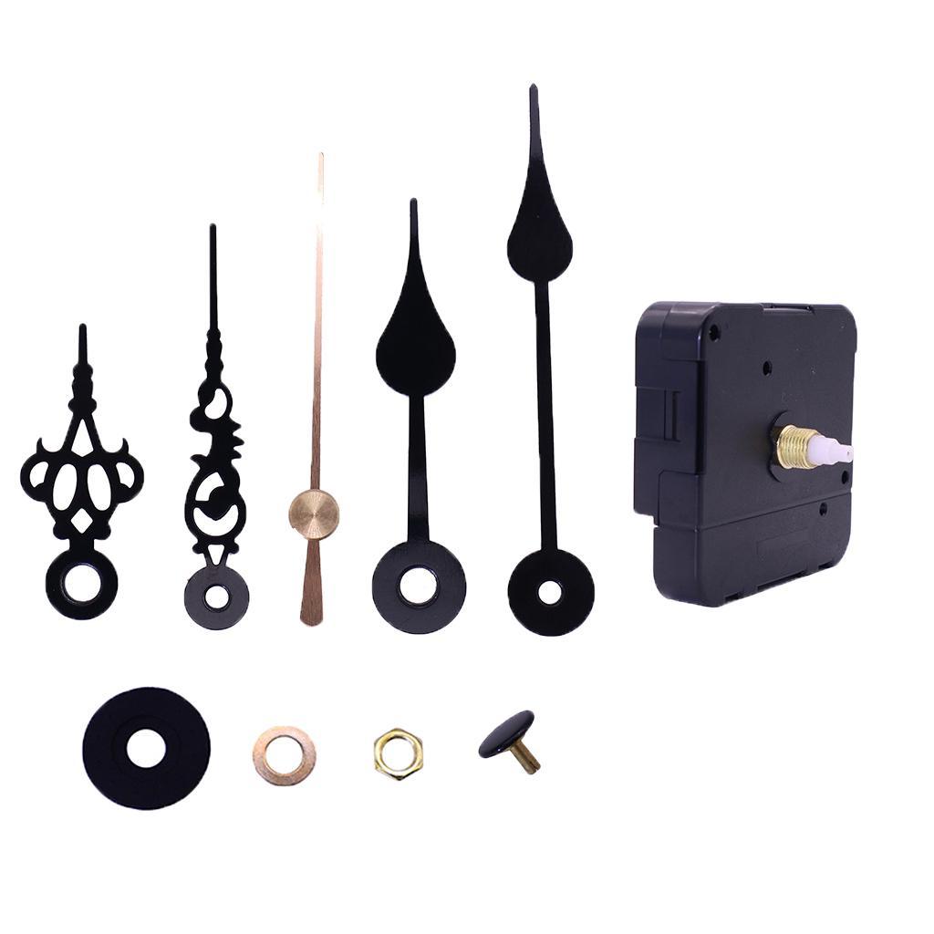 2x 1 Set Silent DIY Small Wall Clock Movement Repair Tool with 4 Long Pointers
