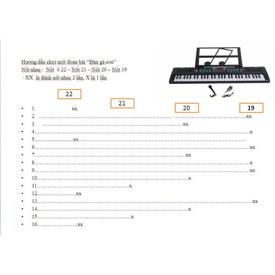 Đàn Organ cho người mới tập đánh loại 61 phím -Chiều dài 76cm tặng kèm pin