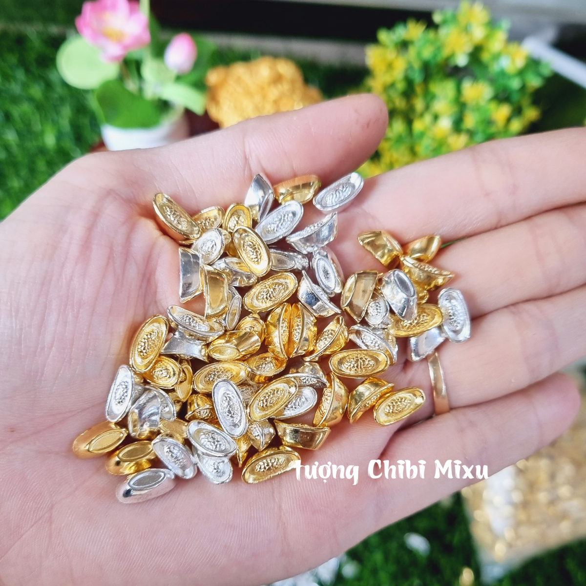 Dĩa vàng Tài Lộc may mắn 22K - 25K phong thủy Giàu có Quà tặng Đồ trang trí, tân gia