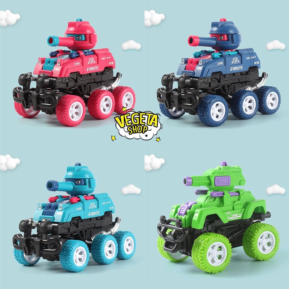 Đồ chơi trẻ em ô tô xe tăng biến hình bắn đạn phát triển trí tuệ vận động cho bé - Jumico Xe tăng xe ô tô chạy đà được