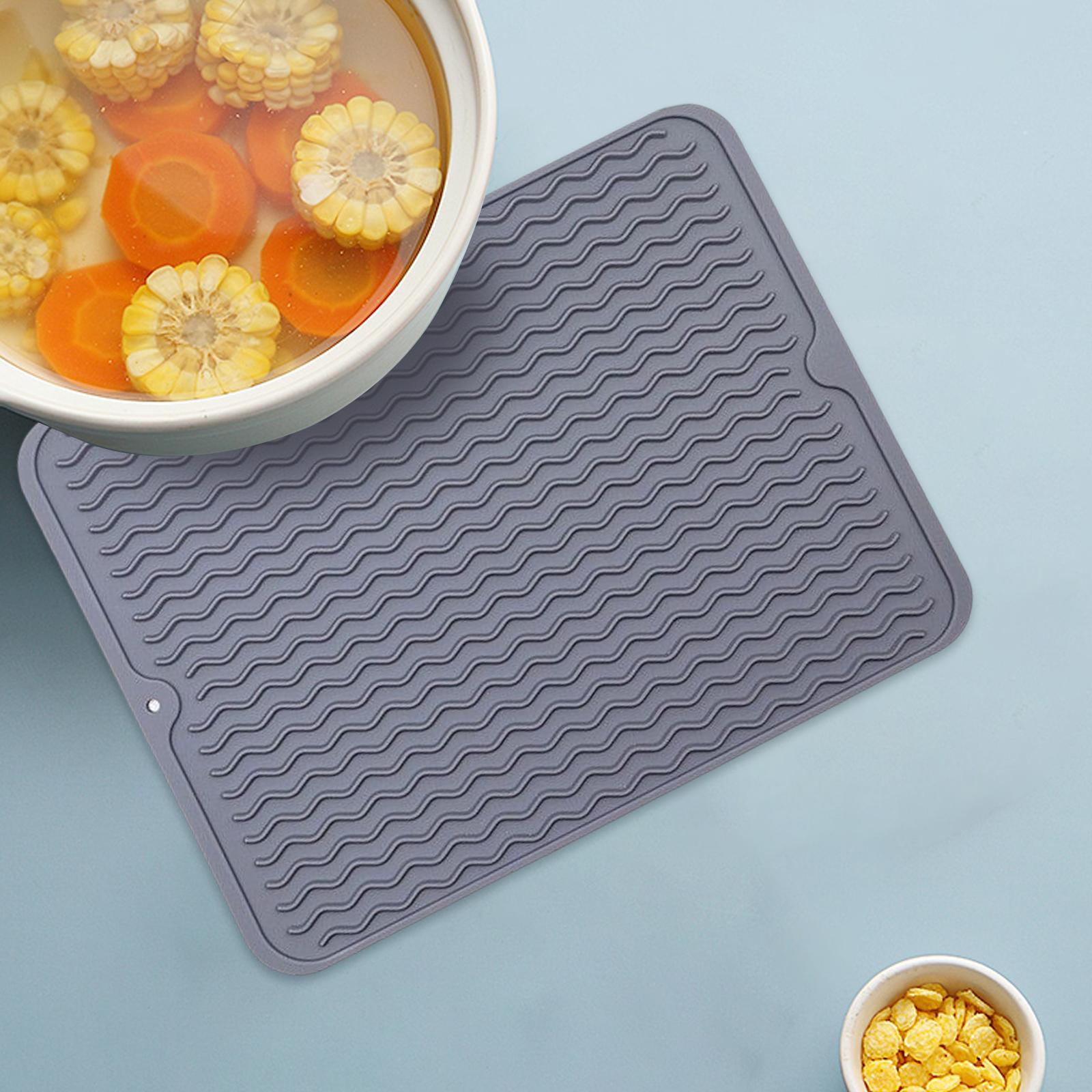 Silicone Drain Pad Waterproof Heat Insulation Hot Pot Holder Dish Drying Mat