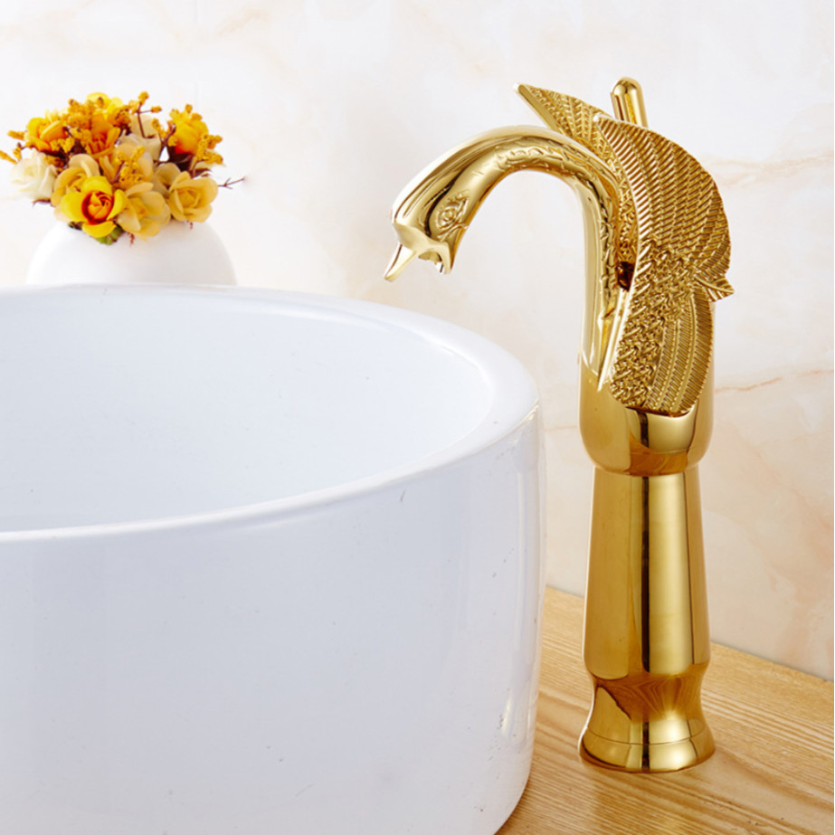 Vòi Lavabo Tân cổ điển siêu xịn ITALIA hình Cánh chim + Đôi dây cấp