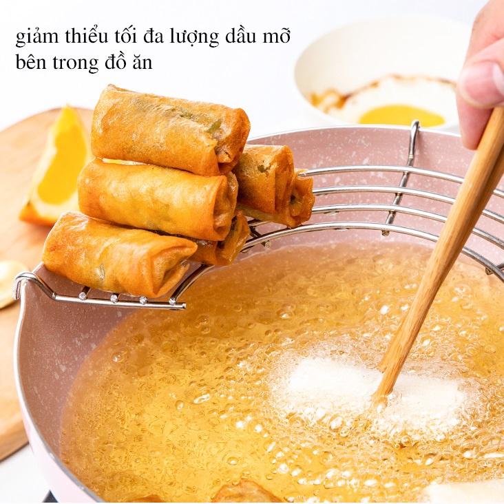 Vỉ gác chảo chiên rán dầu mỡ loại dày bằng inox cỡ 28-30cm
