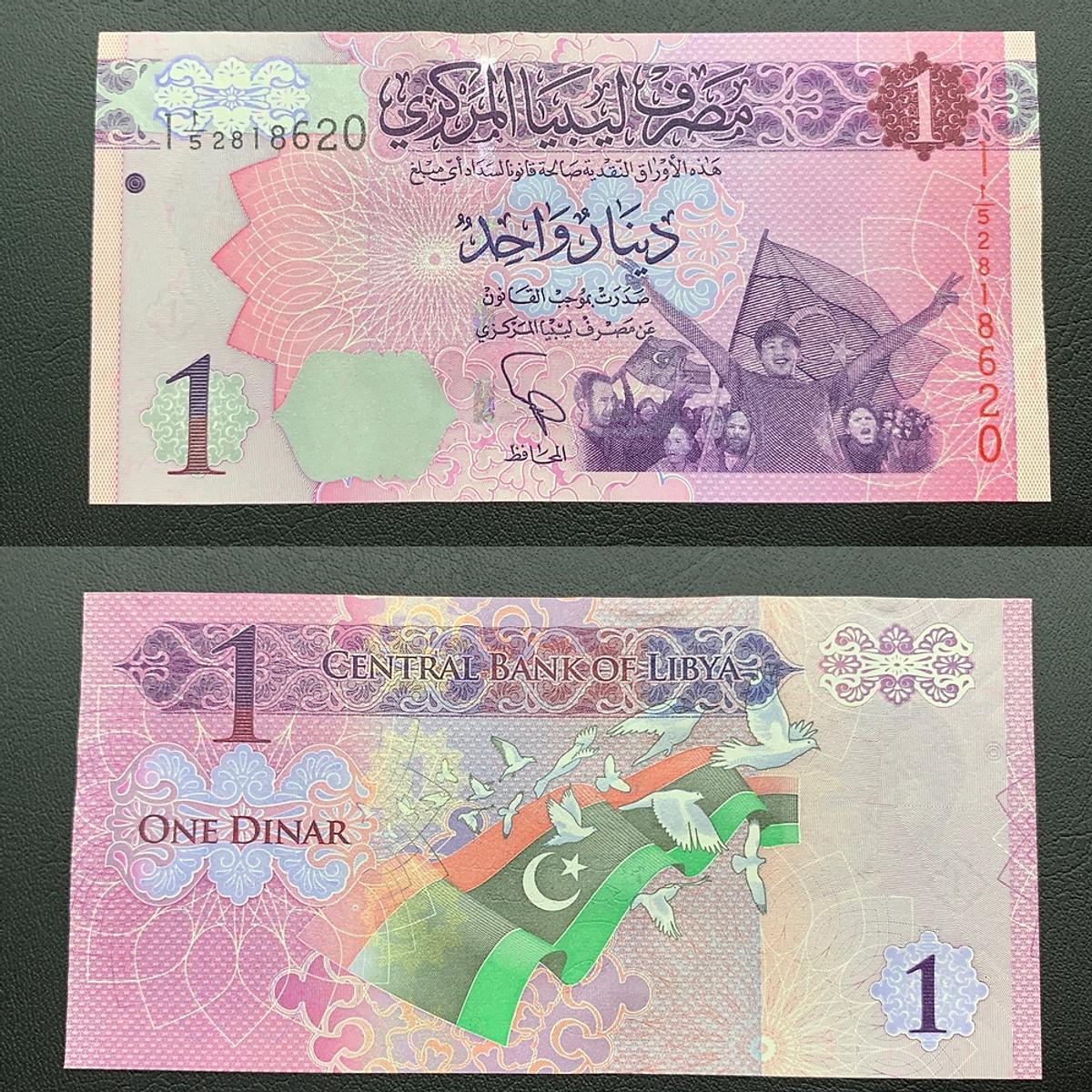 Tờ 1 Dinar của Libya , quốc gia ở Bắc Phi , Mới 100% UNC  - PASA House