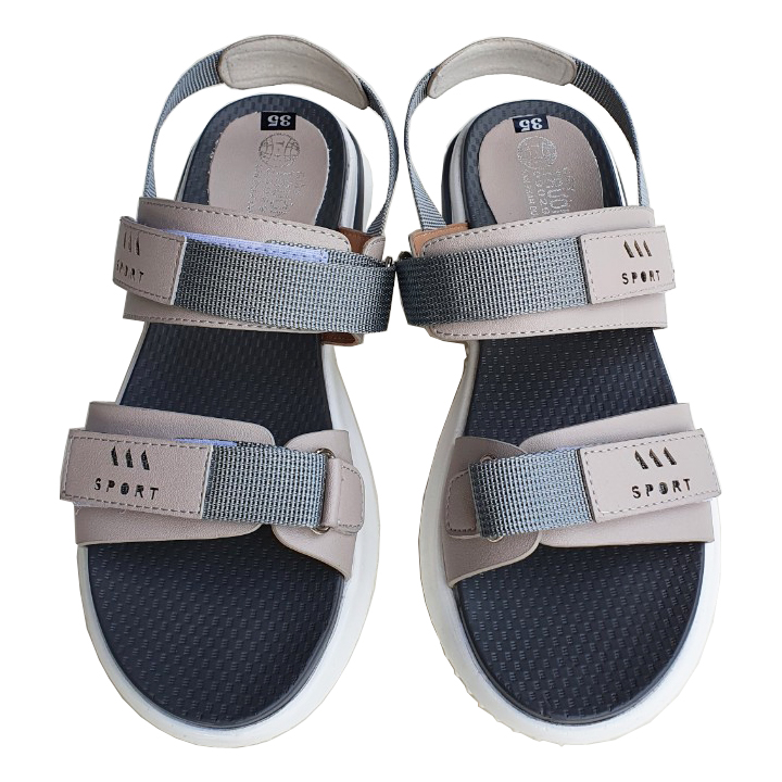 Giày sandal nữ đế bằng cao 4,5cm Trường Hải màu kem thời trang cao cấp SD2778