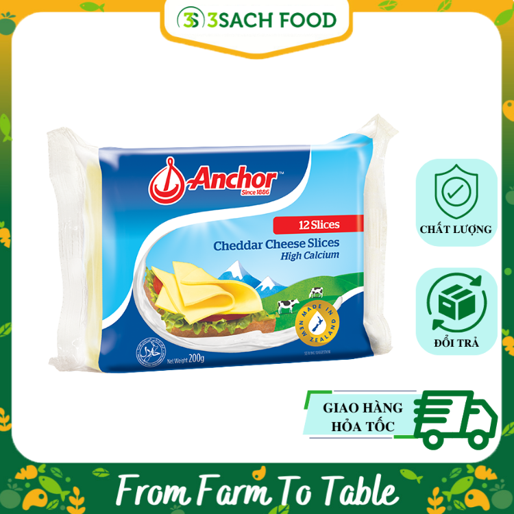 Phô Mai Lát Cheddar Anchor 200g (Gói)