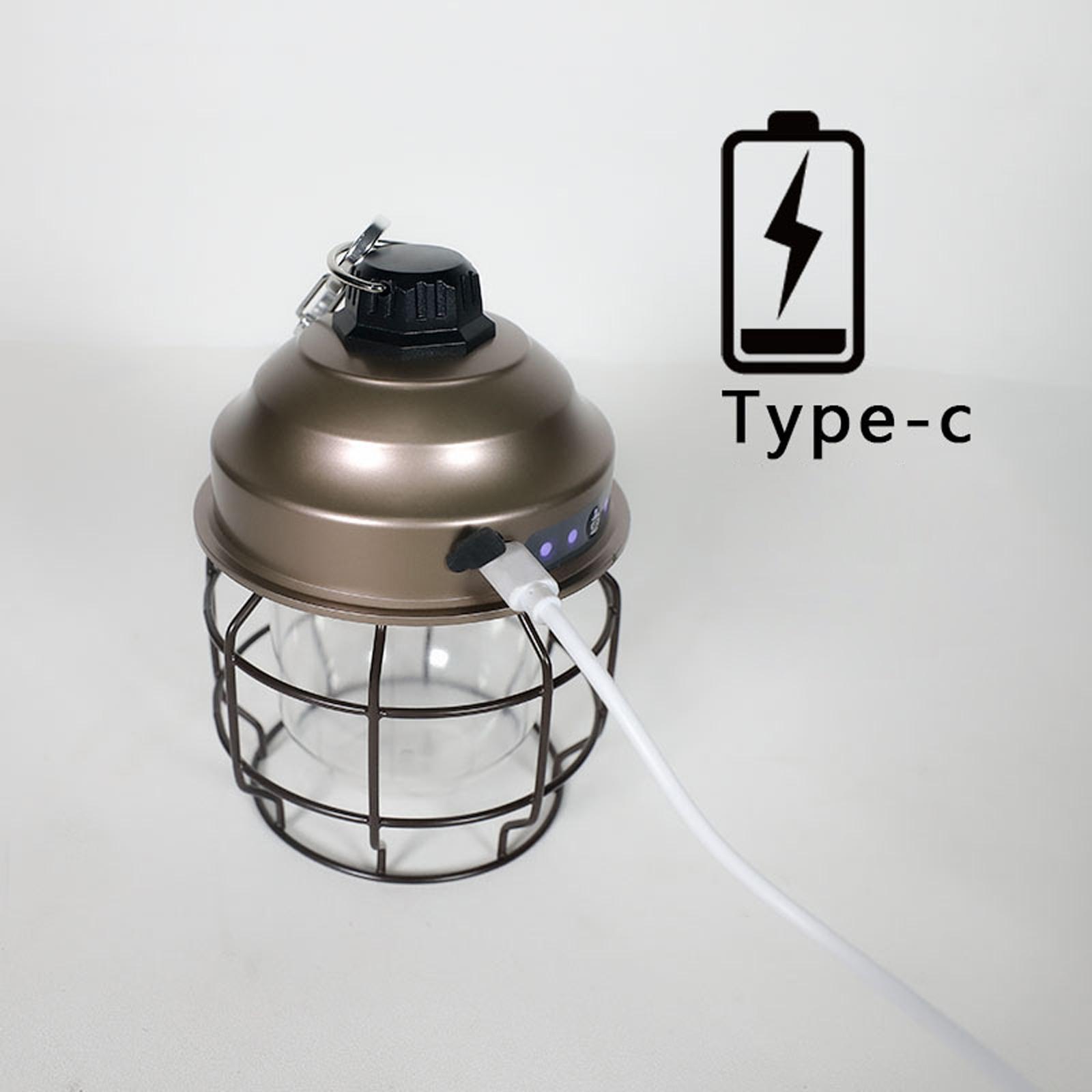 Camping Lantern LED Light Tent Lamp Rechargeable   Dimmable for Hiking - Copper