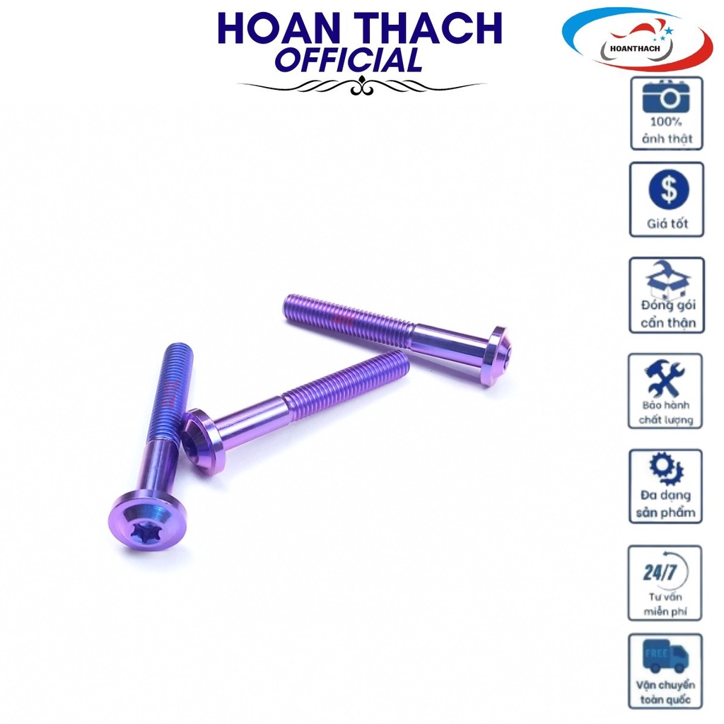 Ốc Gr5 8L60 Đầu Dù Tím dùng cho nhiều dòng xe HOANTHACH SP012507 (giá 1 con)