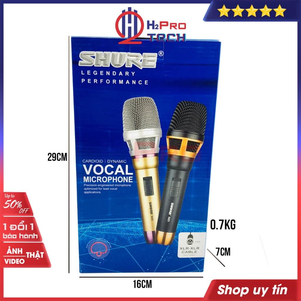 Micro karaoke có dây, micro có dây cao cấp N86 mic chắc tay hát nhẹ, tiếng hay, dây dài 7m - bh 1 năm - shop H2pro