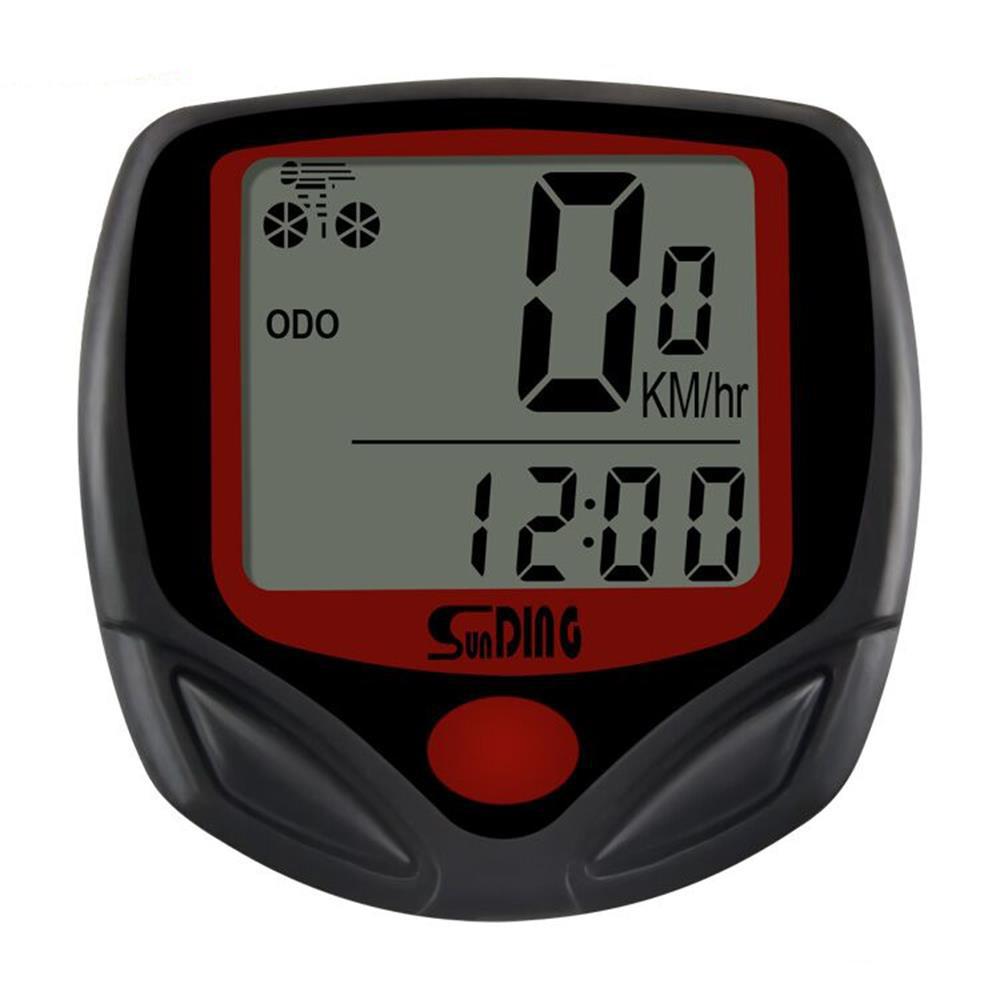 Máy đo tốc độ đi xe đạp có dây Sunding Màn hình LCD cho xe đạp leo núi với đèn nền màu xanh lá cây