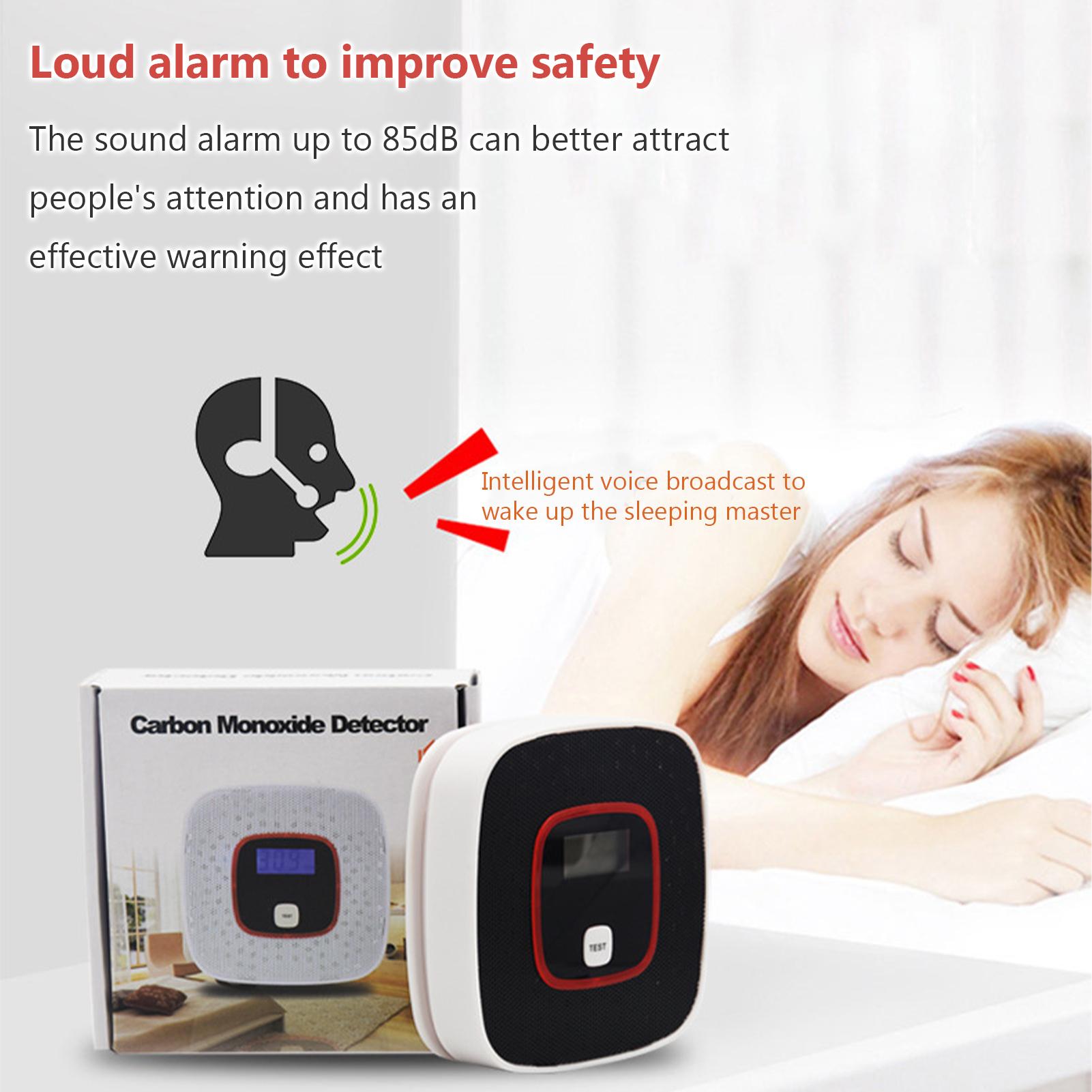 Máy phát hiện cảnh báo CO với màn hình kỹ thuật số Cảnh báo bằng giọng nói thông minh An toàn cho gia đình