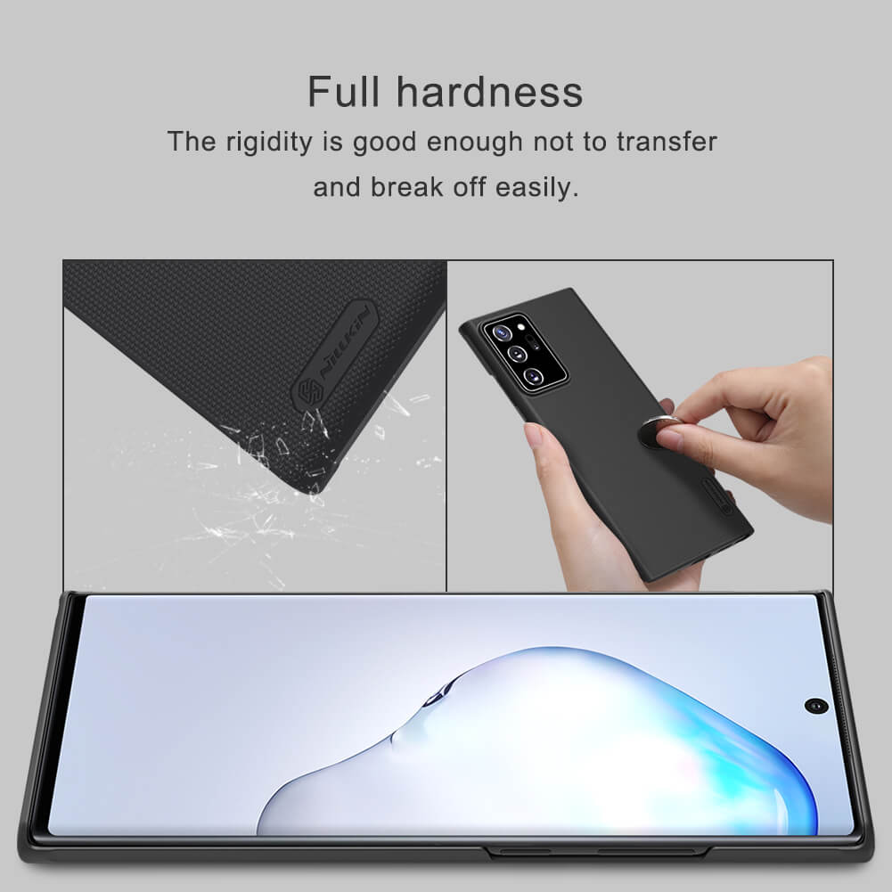 Ốp Lưng Samsung Galaxy Note 20 Ultra chống sốc hiệu Nillkin Super Frosted Shield mặt lưng nhung mịn bám tay (Đính kèm giá đỡ hoặc miếng dán từ tính) - Hàng Chính Hãng