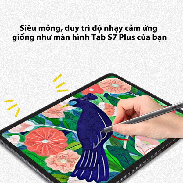 Dán Màn Hình PaperLike Film Dành Cho SamSung Galaxy Tab S7, Tab S7 FE, Tab S7 Plus Tấm dán Chống Vân Tay, Thao tác Viết, Vẽ y như giấy, chống lóa - Hàng Nhập Khẩu