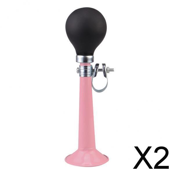 2xBike Cycling Air Horn Hooter Bell Straight Horn Squeeze Rubber Bulb Pink