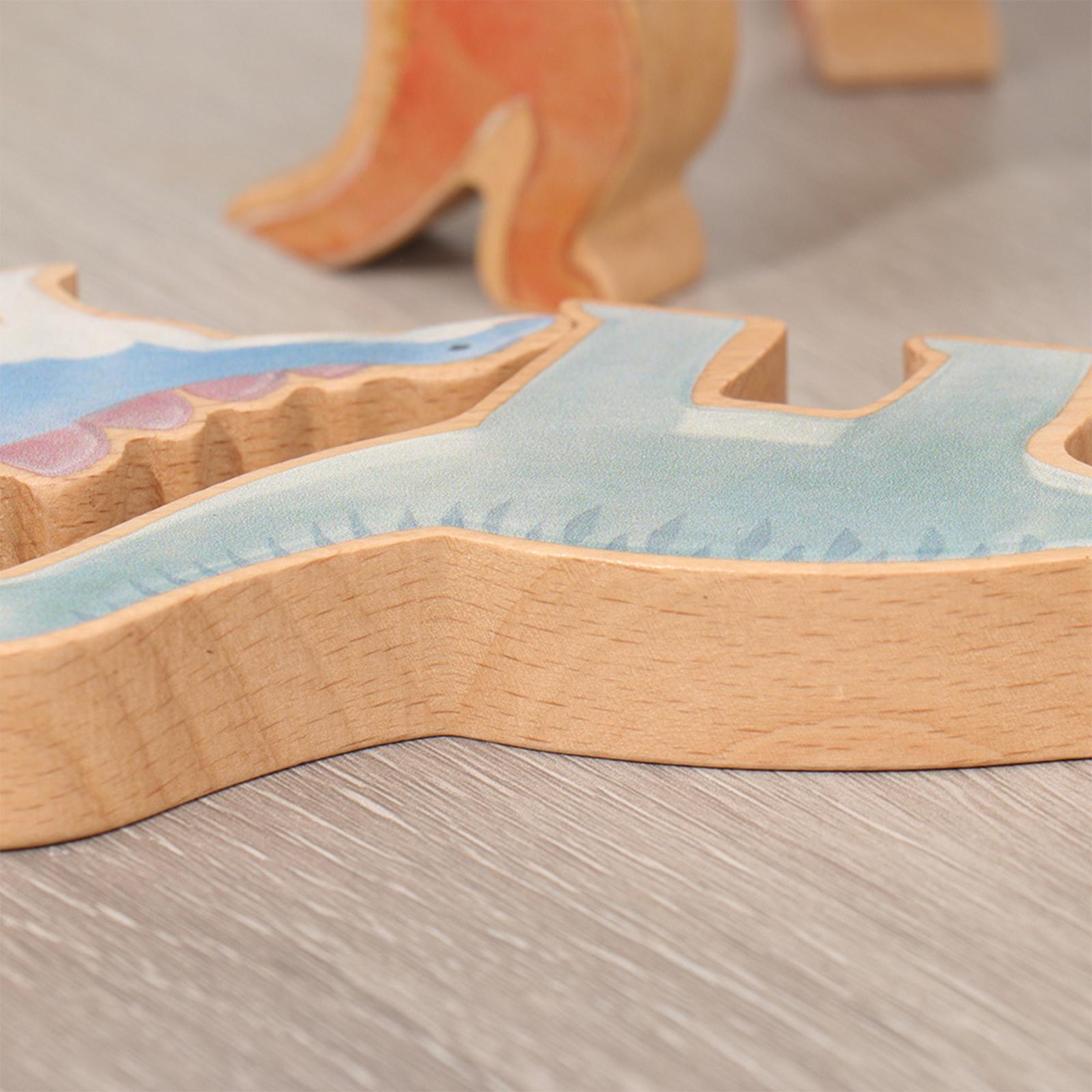 Classic Wooden Blocks Dinosaur Toys Preschool Game for Toddler Girls Boys