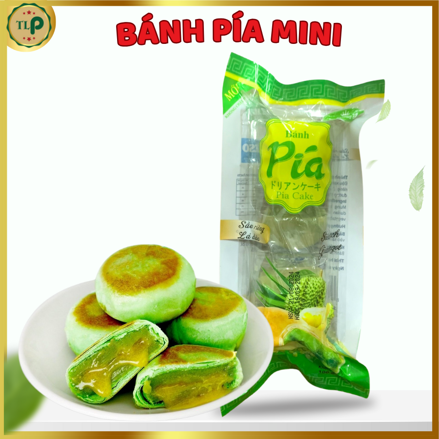 Bánh Pía Mini TLP | Vị Lá Dứa Sầu Riêng | Túi 100g 5 Bánh | Đặc Sản Sóc Trăng