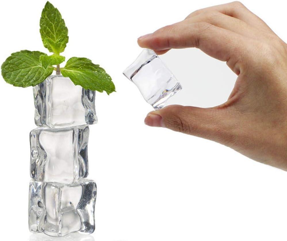 Đá viên acrylic nhân tạo Đá viên nhựa Đá viên acrylic trang trí Đá viên nghiền hình vuông Đá viên nhựa thủy tinh Thanh đá acrylic cho đạo cụ chụp ảnh hoặc trang trí