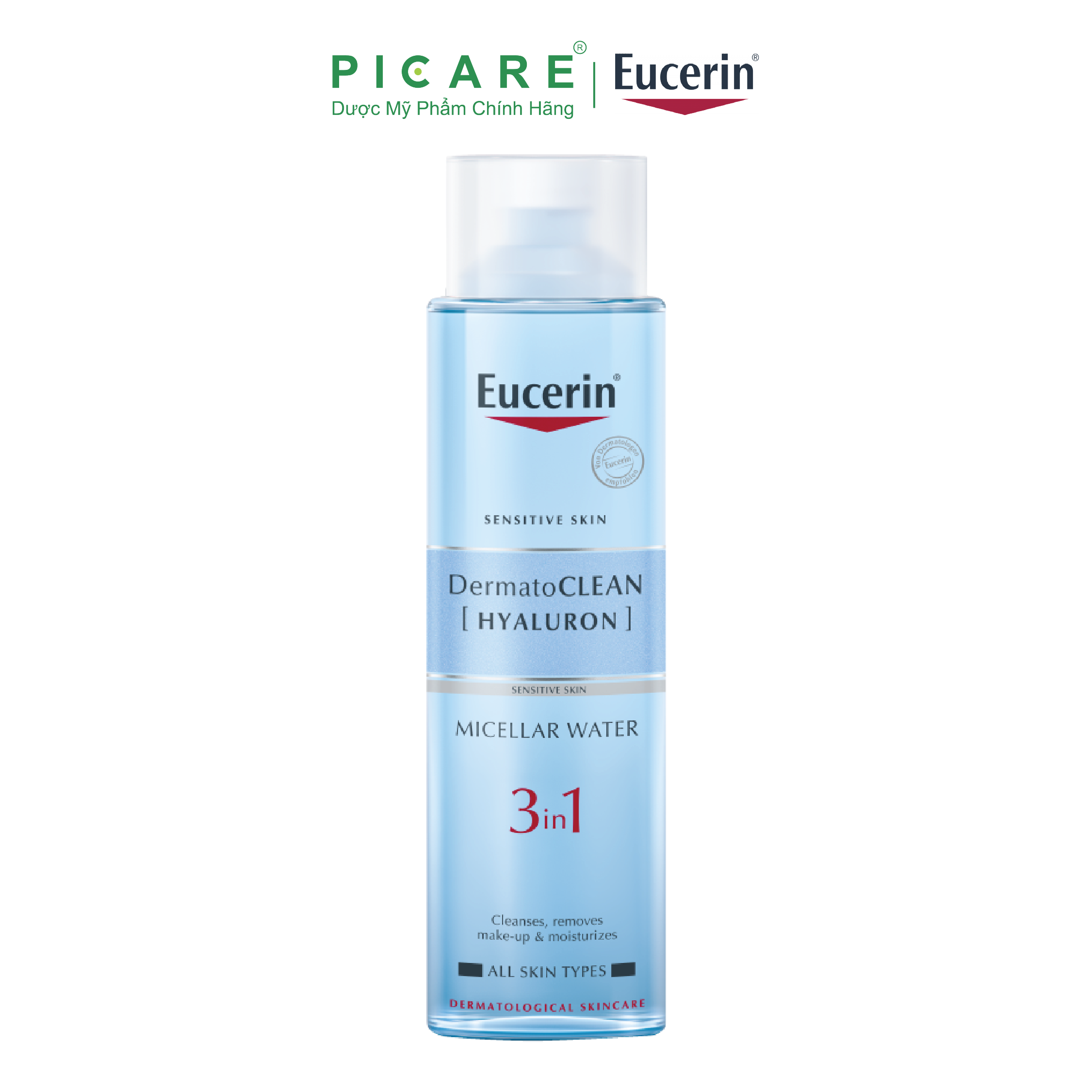 Nước Tẩy Trang Eucerin Dịu Nhẹ Cho Da Nhạy Cảm DermatoCLEAN Micellar Water 3 In 1 400ml