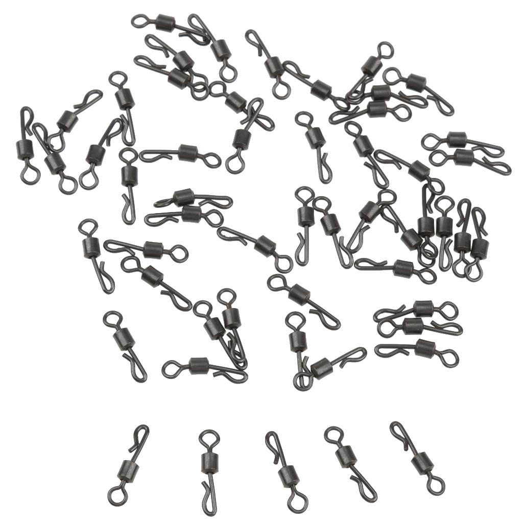 50pcs Ball Bearing Fishing Rolling Swivels Connectors Carp Trout Fishing Accessory