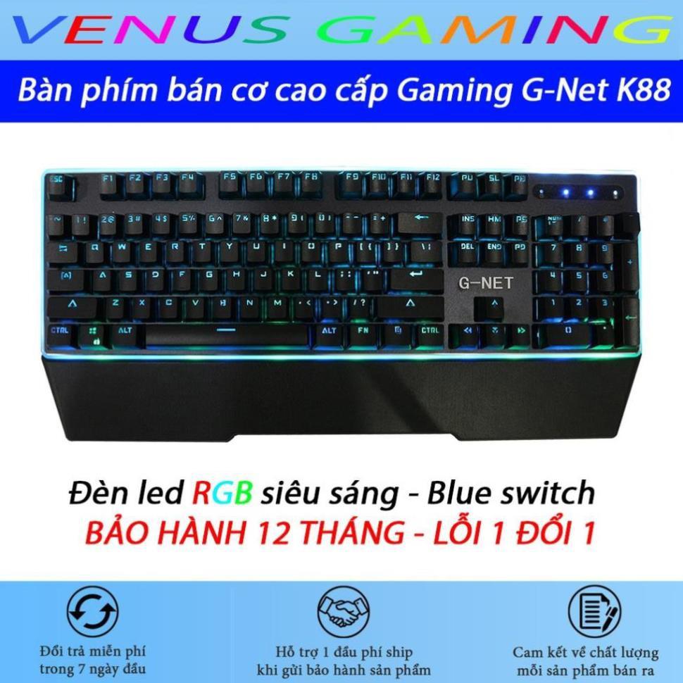 Bàn phím Gaming G-Net K68 - Led ranibow - Blue Switch - Switch quang học - Màu đen  - Hàng Chính Hãng