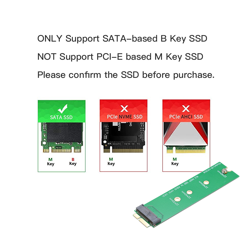Bộ Chuyển Đổi Thẻ SSD M.2 Ngff Sang Asus UX21 / UX31 Hỗ Trợ Chuyển Đổi Đĩa Cứng 2230/2242/2260/2280