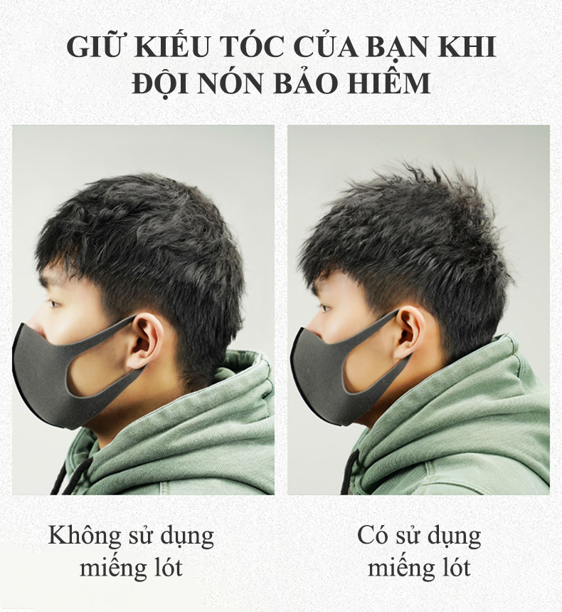 Miếng lót nón bảo hiểm silicone thoáng khí giúp bảo vệ đầu khi va đập và giữ kiểu tóc khi đội nón