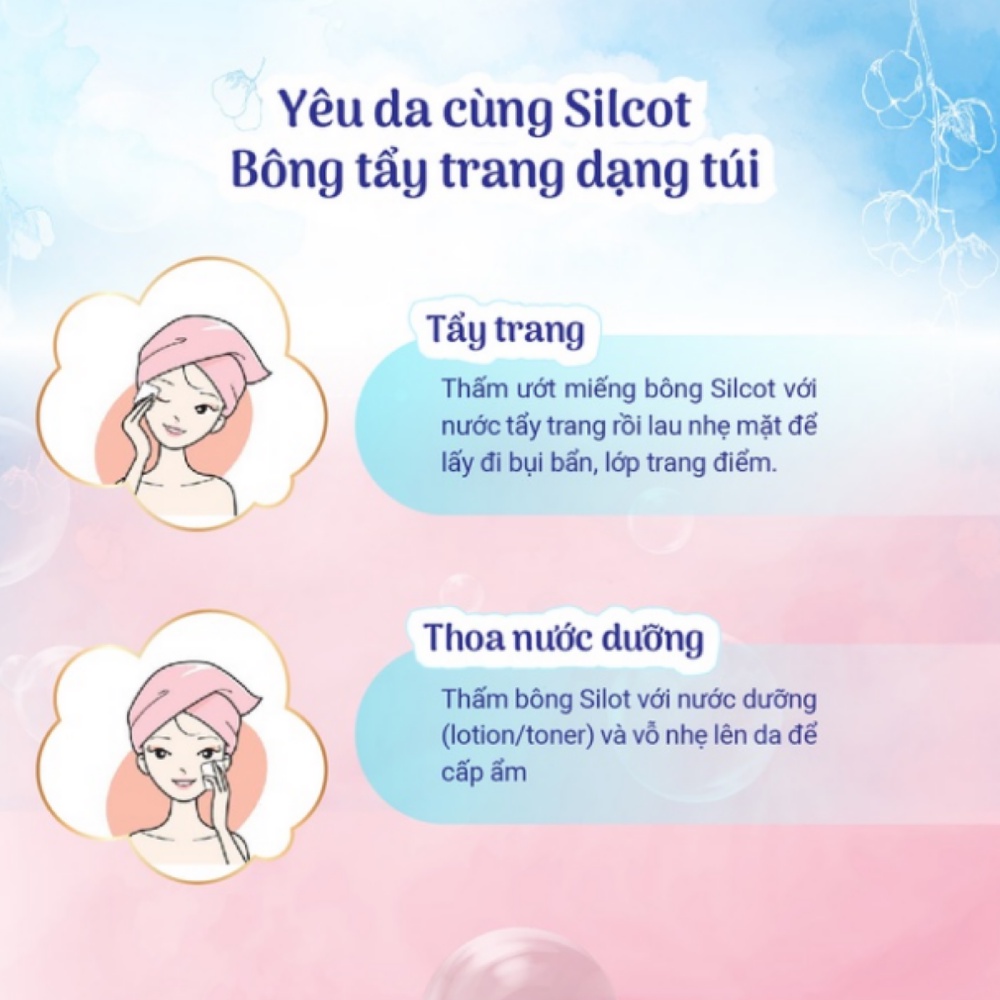 Combo 6 Hộp Silcot Bông Trang Điểm (bông tẩy trang) Nhật Bản Cao Cấp (66 Miếng/Hộp)
