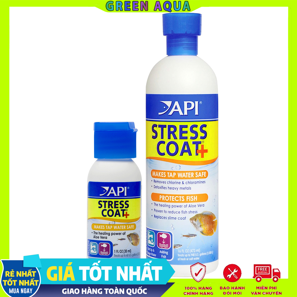 API - Stress Coat+ | Giảm Stress, khử Clo cho cá cảnh thủy sinh