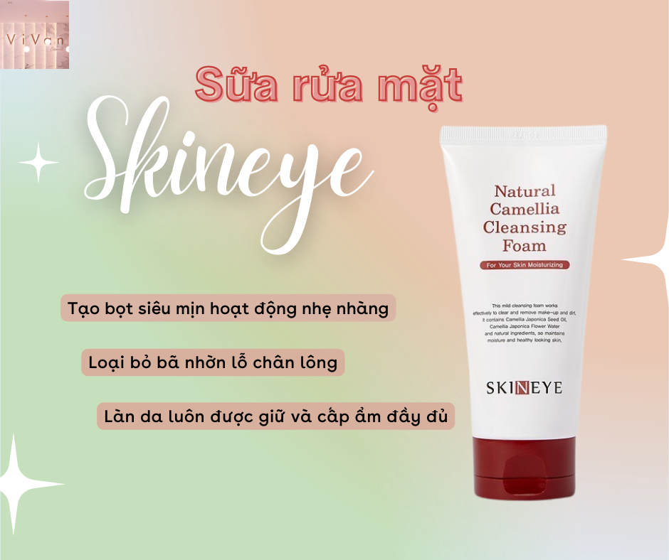 Sữa Rửa Mặt Chống Lão Hóa, Cấp Ẩm, Trắng Da SKINEYE 120ML - ( Vi vân _ Cosmetic )