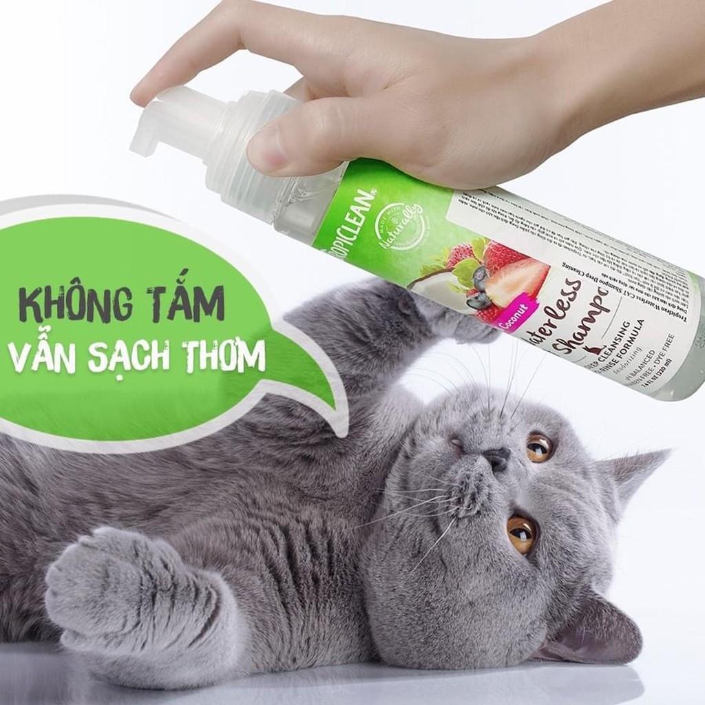 TROPICLEAN-DẦU TẮM KHÔ ORGANIC CHO THÚ CƯNG