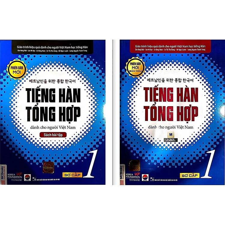 Combo 2 Sách Tiếng Hàn Tổng Hợp Sơ Cấp 1 Dành Cho Người Việt Nam (Bản In Màu - Học Kèm App) - Tặng Kèm Bộ Bookmark.