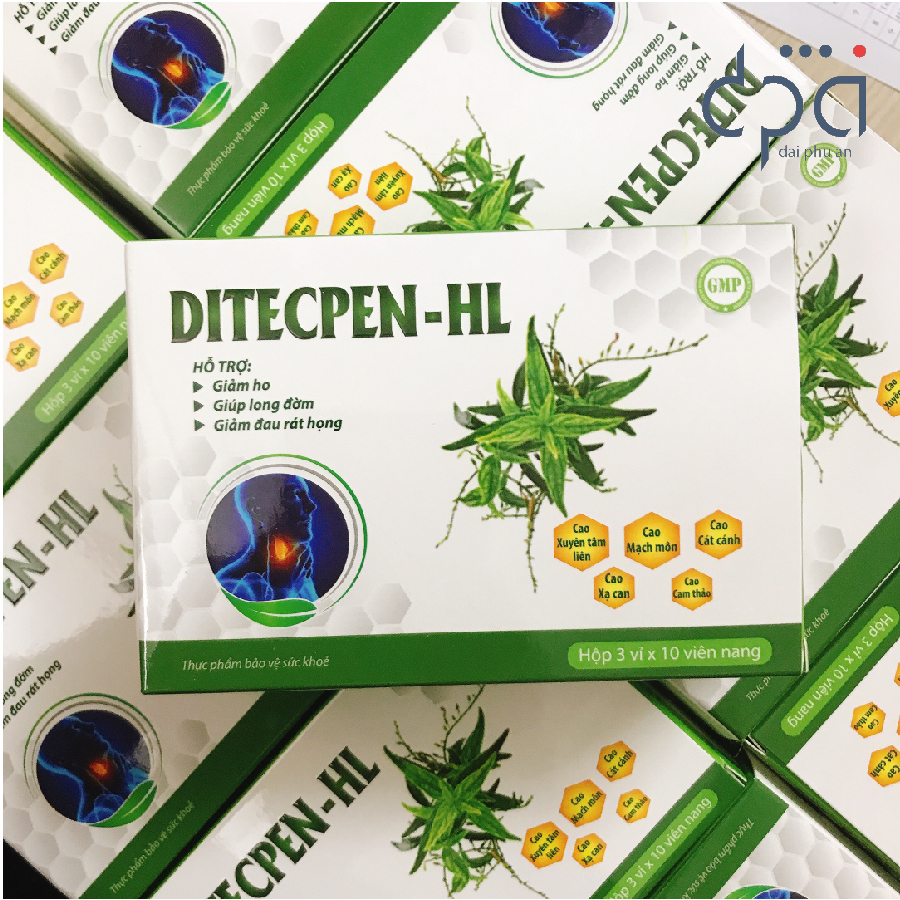 Thực phẩm bảo vệ sức khỏe Xuyên Tâm Liên DITECPEN-HL hỗ trợ giảm ho, đau họng, viêm phế quản