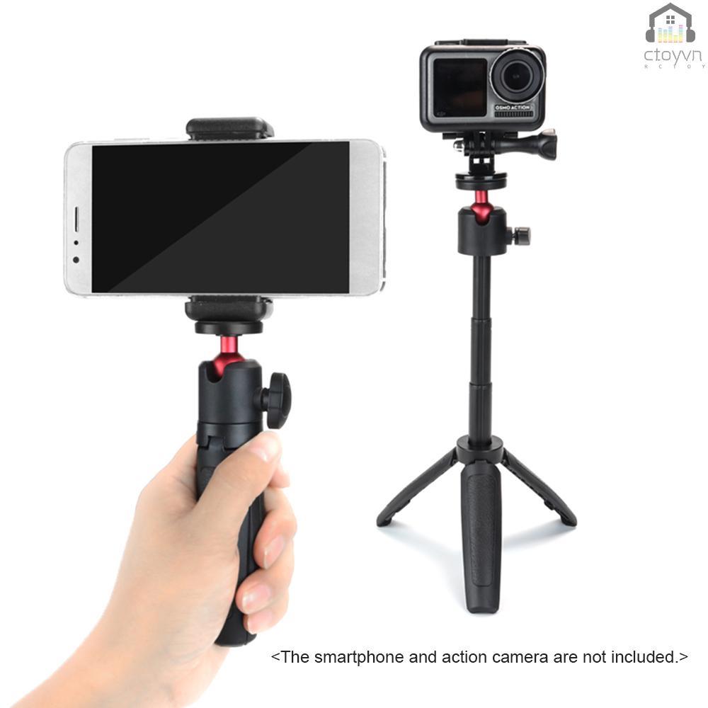 Giá đỡ chụp ảnh ba chân kiêm gậy chụp ảnh selfie có vít ren 1/4 inch đầu bi linh hoạt hỗ trợ quay vlog / livestream