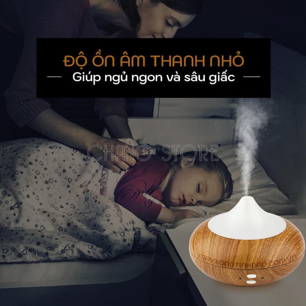 Máy phun sương tinh dầu tạo độ ẩm vân gỗ hình bí ngô, máy khuếch tán xông tinh dầu 500ml + Tặng kèm tinh dầu