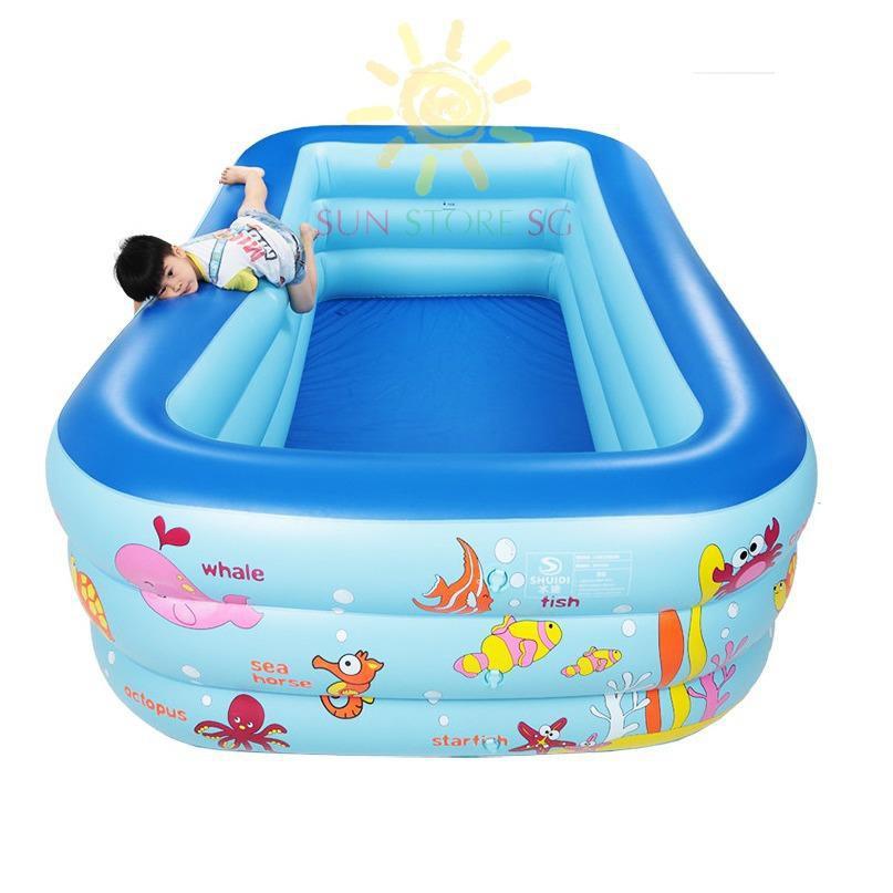 Bể bơi phao có hộp hình chữ nhật tại nhà, ngoài trời nhiều Size