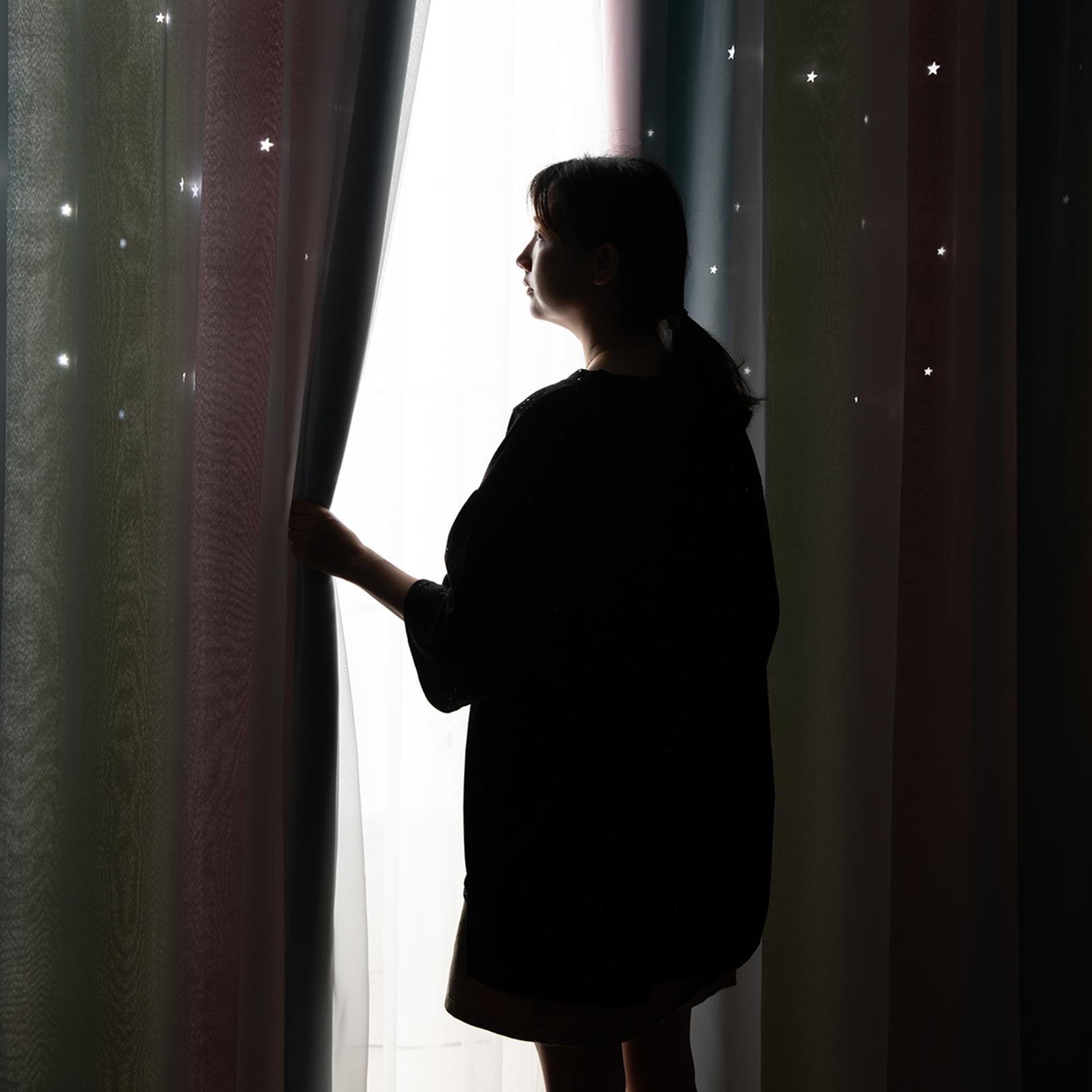 Rèm Đơn Giản Gradient Hai Lớp Màn Chắn Sáng