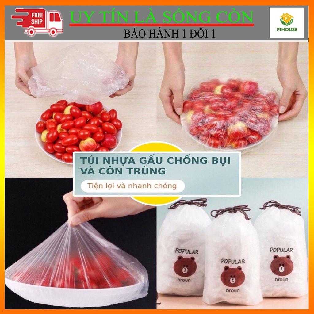 Set 100 Màng Bọc Thực Phẩm PE Có Chun Bọc Đồ Ăn Có Thể Tái Sử Dụng - Set 100 Túi Bọc Thực Phẩm Đa Năng