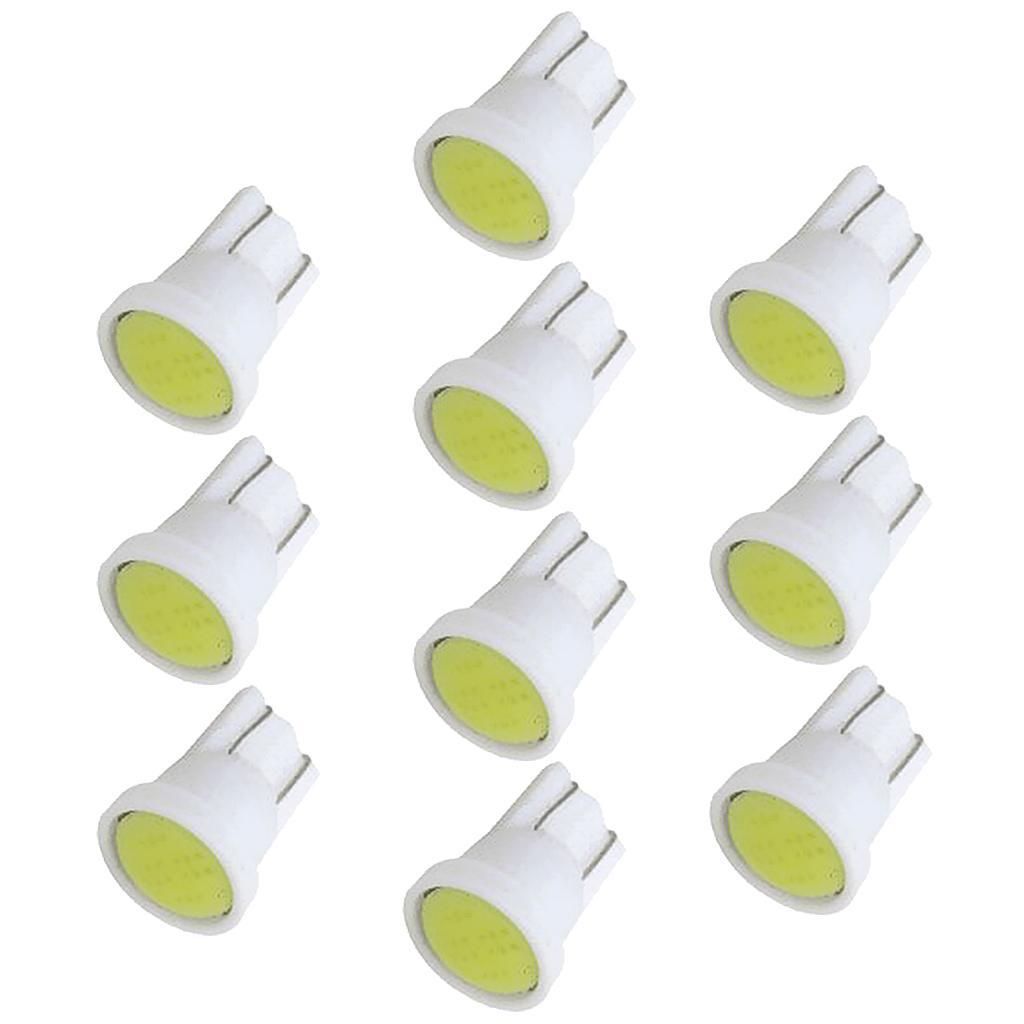 10 Pieces T10 COB LED Car Instrument Reading Light Side Wedge Bulbs