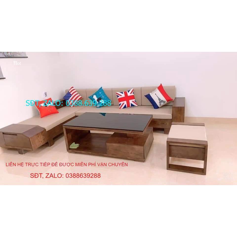 Bàn ghế sofa phòng khách gỗ sồi nga cho chung cư