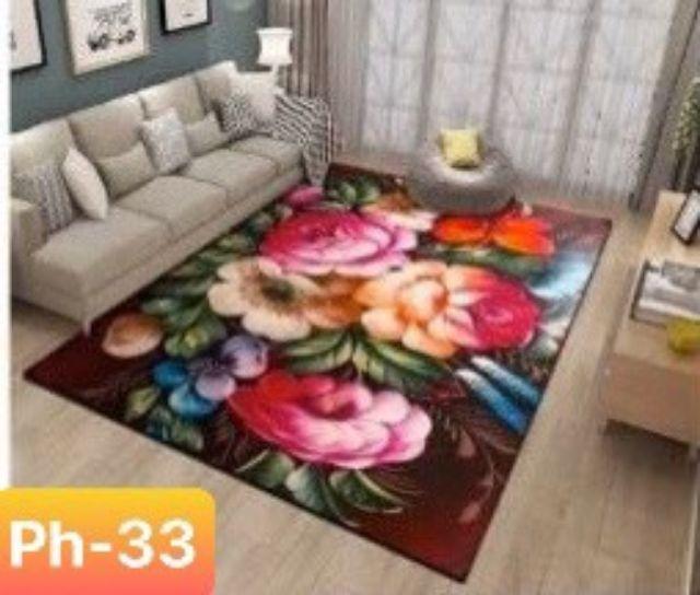 Thảm nỉ BALI trải sàn loại 1m6 x 2m3 loại 5D mẫu Hoa hồng